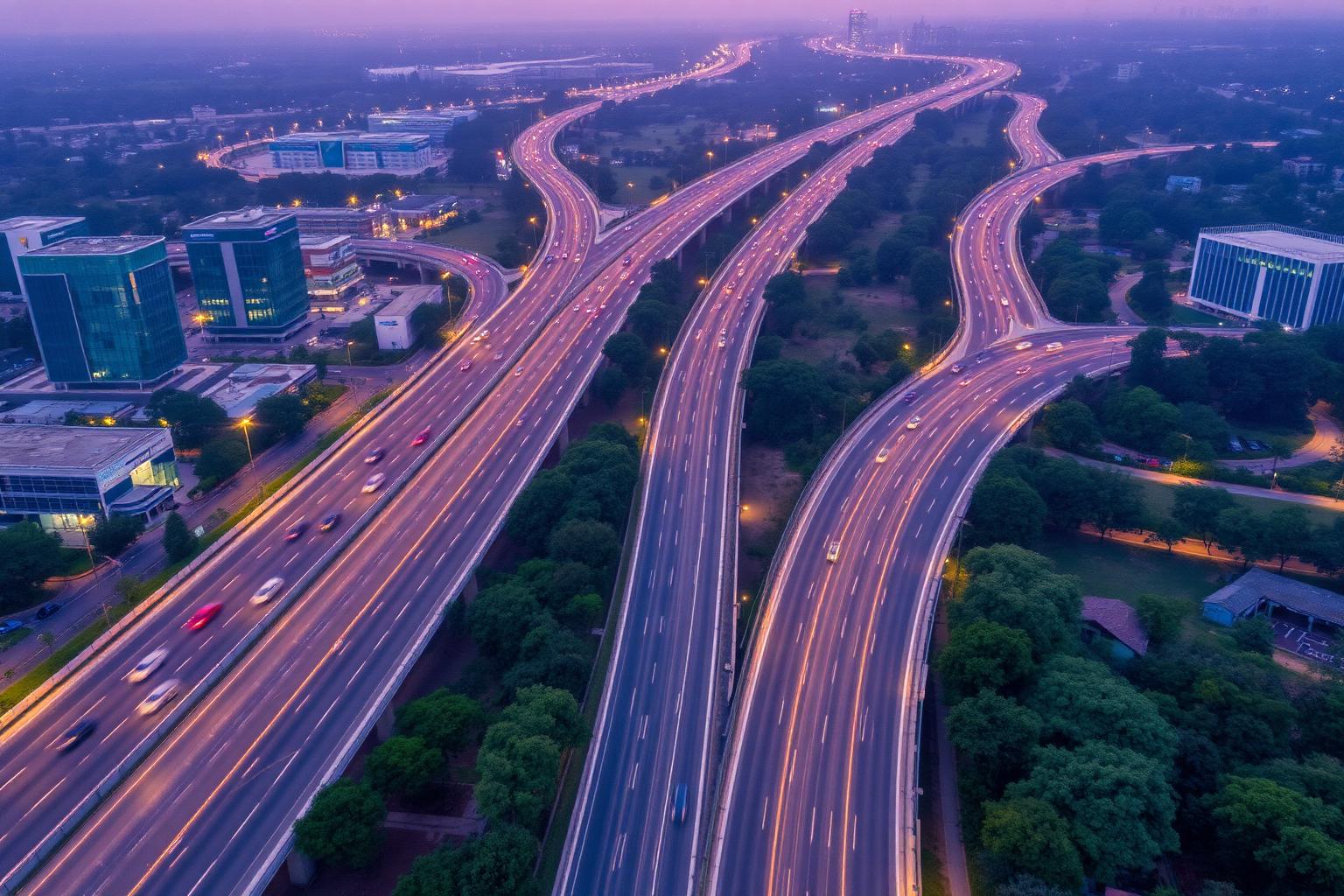 Aerial view of the Whitefield tech corridor and arterial roads